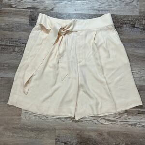 Lauren Ralph Lauren Belted Pleated Cream Shorts Size 18
